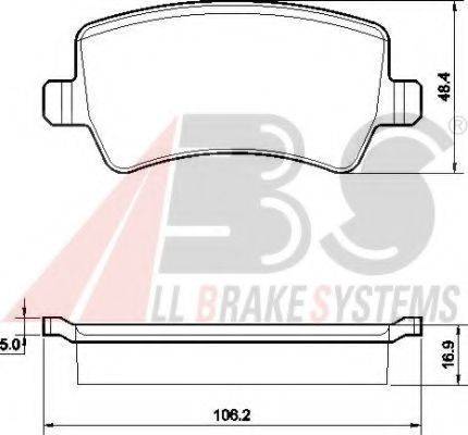 A.B.S. 37562 OE - Тормозные колодки, дисковые, комплект autospares.lv