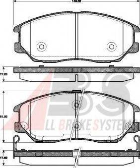 A.B.S. 37505 OE - Тормозные колодки, дисковые, комплект autospares.lv