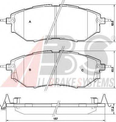 A.B.S. 37502 OE - Тормозные колодки, дисковые, комплект autospares.lv