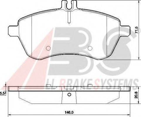 A.B.S. 37584 OE - Тормозные колодки, дисковые, комплект autospares.lv