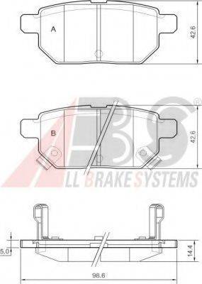 A.B.S. 37580 OE - Тормозные колодки, дисковые, комплект autospares.lv