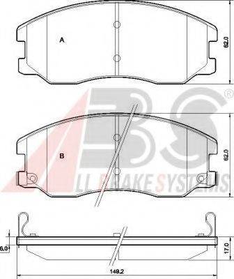 A.B.S. 37582 OE - Тормозные колодки, дисковые, комплект autospares.lv