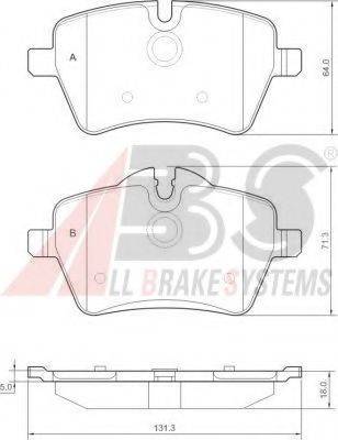 A.B.S. 37535 OE - Тормозные колодки, дисковые, комплект autospares.lv