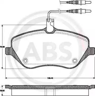 A.B.S. 37538 - Тормозные колодки, дисковые, комплект autospares.lv