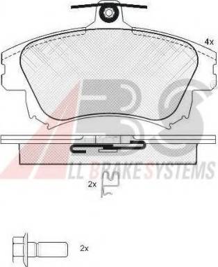 A.B.S. 37521 OE - Тормозные колодки, дисковые, комплект autospares.lv