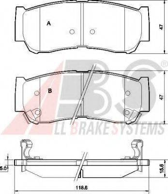 A.B.S. 37523 OE - Тормозные колодки, дисковые, комплект autospares.lv