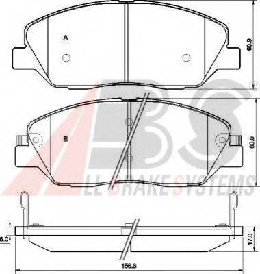 A.B.S. 37522 OE - Тормозные колодки, дисковые, комплект autospares.lv