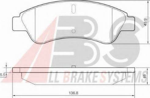 A.B.S. 37578 OE - Тормозные колодки, дисковые, комплект autospares.lv