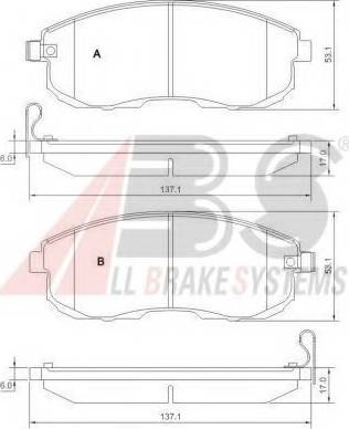 A.B.S. 37648 OE - Тормозные колодки, дисковые, комплект autospares.lv