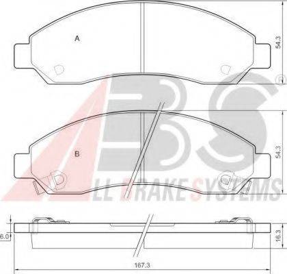 A.B.S. 37654 OE - Тормозные колодки, дисковые, комплект autospares.lv