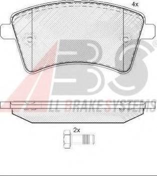 A.B.S. 37664 OE - Тормозные колодки, дисковые, комплект autospares.lv