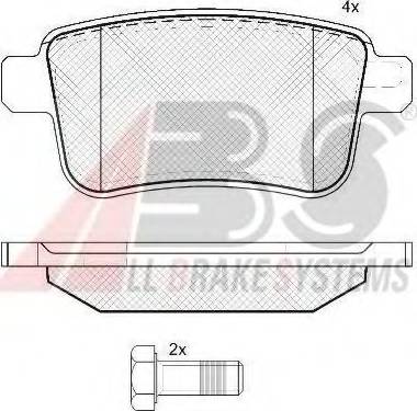 A.B.S. 37665 OE - Тормозные колодки, дисковые, комплект autospares.lv