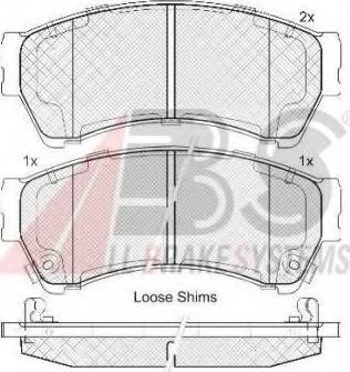 A.B.S. 37668 OE - Тормозные колодки, дисковые, комплект autospares.lv