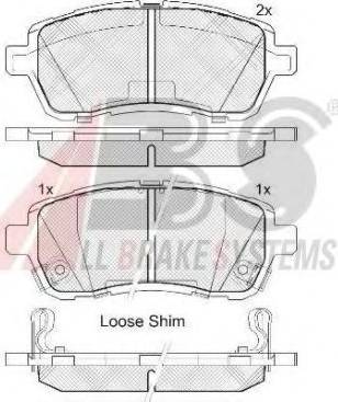 A.B.S. 37606 OE - Тормозные колодки, дисковые, комплект autospares.lv