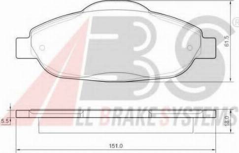 A.B.S. 37607 OE - Тормозные колодки, дисковые, комплект autospares.lv