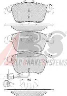 A.B.S. 37612 OE - Тормозные колодки, дисковые, комплект autospares.lv