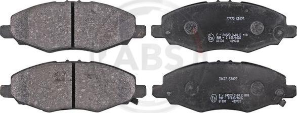 A.B.S. 37672 - Тормозные колодки, дисковые, комплект autospares.lv