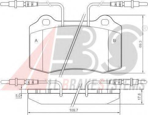 A.B.S. 37049 OE - Тормозные колодки, дисковые, комплект autospares.lv