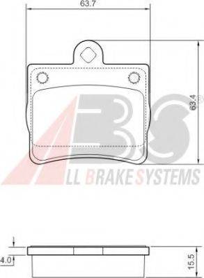 A.B.S. 37006 OE - Тормозные колодки, дисковые, комплект autospares.lv