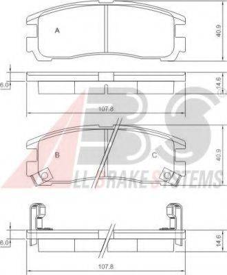 A.B.S. 37014 OE - Тормозные колодки, дисковые, комплект autospares.lv