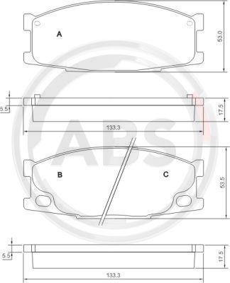 A.B.S. 37026 - Тормозные колодки, дисковые, комплект autospares.lv