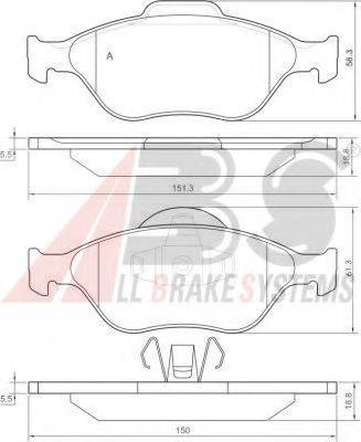 A.B.S. 37195 OE - Тормозные колодки, дисковые, комплект autospares.lv