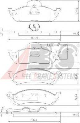 A.B.S. 37198 OE - Тормозные колодки, дисковые, комплект autospares.lv