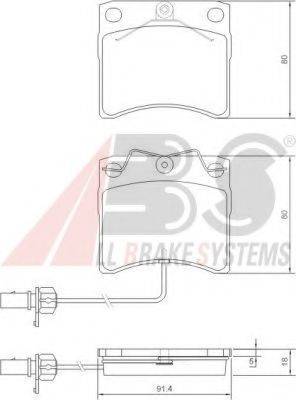 A.B.S. 37144 OE - Тормозные колодки, дисковые, комплект autospares.lv