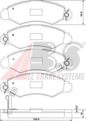 A.B.S. 37140 OE - Тормозные колодки, дисковые, комплект autospares.lv