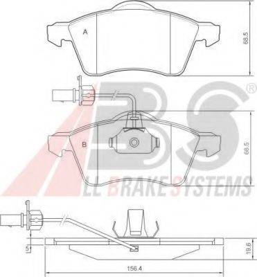 A.B.S. 37143 OE - Тормозные колодки, дисковые, комплект autospares.lv