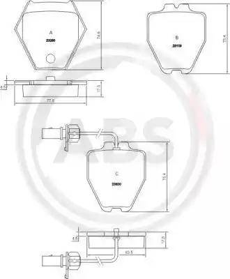 A.B.S. 37159 - Тормозные колодки, дисковые, комплект autospares.lv