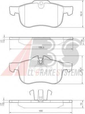 A.B.S. 37151 OE - Тормозные колодки, дисковые, комплект autospares.lv