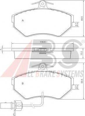 A.B.S. 37160 OE - Тормозные колодки, дисковые, комплект autospares.lv