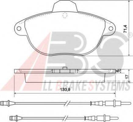 A.B.S. 37114 OE - Тормозные колодки, дисковые, комплект autospares.lv