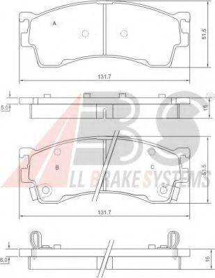 A.B.S. 37187 OE - Тормозные колодки, дисковые, комплект autospares.lv