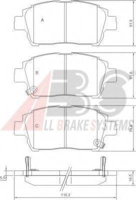 A.B.S. 37134 OE - Тормозные колодки, дисковые, комплект autospares.lv