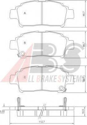 A.B.S. 37135 OE - Тормозные колодки, дисковые, комплект autospares.lv