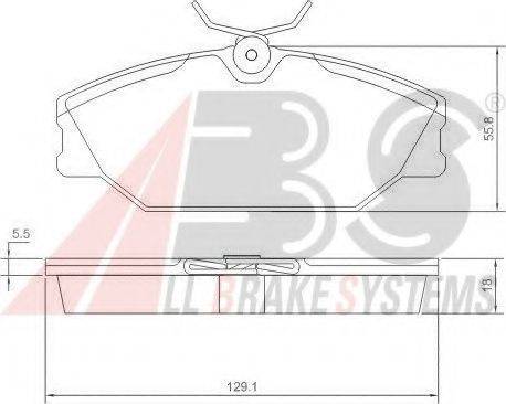 A.B.S. 37138 OE - Тормозные колодки, дисковые, комплект autospares.lv