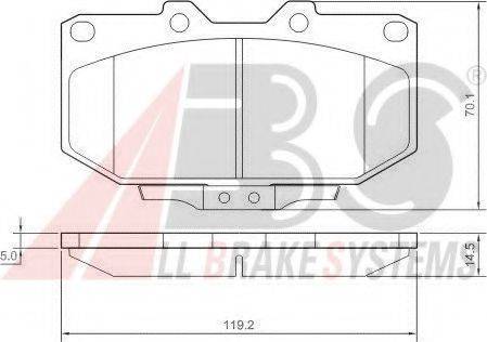 A.B.S. 37128 OE - Тормозные колодки, дисковые, комплект autospares.lv