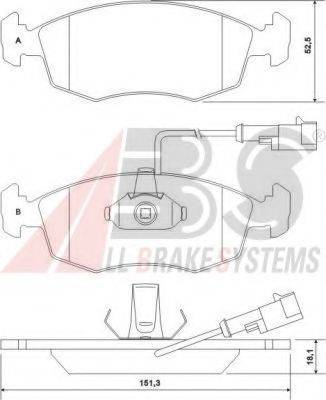 A.B.S. 37122 OE - Тормозные колодки, дисковые, комплект autospares.lv