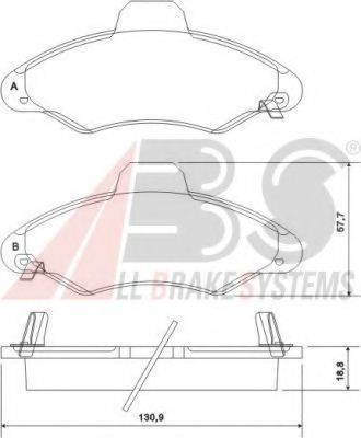 A.B.S. 37127 OE - Тормозные колодки, дисковые, комплект autospares.lv