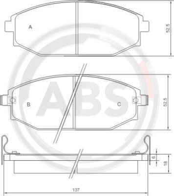 A.B.S. 37173 - Тормозные колодки, дисковые, комплект autospares.lv
