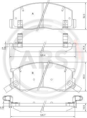 A.B.S. 37399 - Тормозные колодки, дисковые, комплект autospares.lv