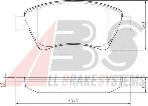 A.B.S. 37397 OE - Тормозные колодки, дисковые, комплект autospares.lv