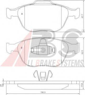 A.B.S. 37349 OE - Тормозные колодки, дисковые, комплект autospares.lv