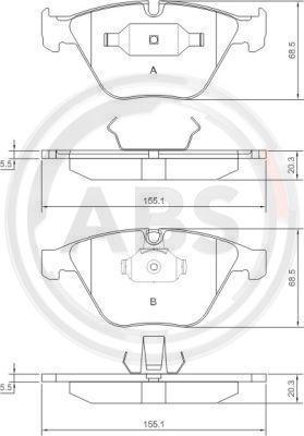 A.B.S. 37346 - Тормозные колодки, дисковые, комплект autospares.lv