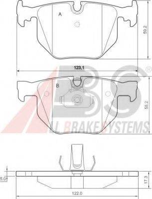 A.B.S. 37348 OE - Тормозные колодки, дисковые, комплект autospares.lv