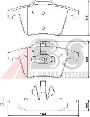 A.B.S. 37343 OE - Тормозные колодки, дисковые, комплект autospares.lv