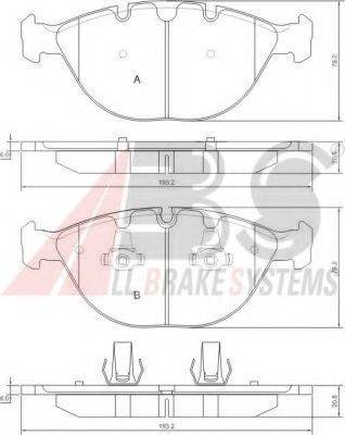 A.B.S. 37369 OE - Тормозные колодки, дисковые, комплект autospares.lv