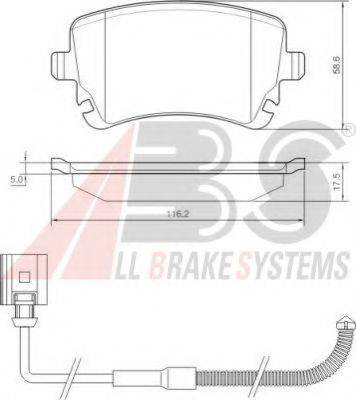 A.B.S. 37368 OE - Тормозные колодки, дисковые, комплект autospares.lv